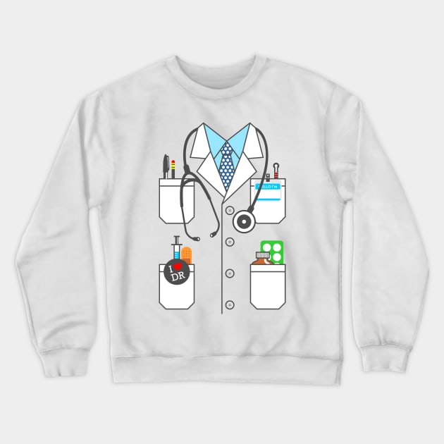 Doctor Costume Lab Coat Cosplay Crewneck Sweatshirt by teevisionshop